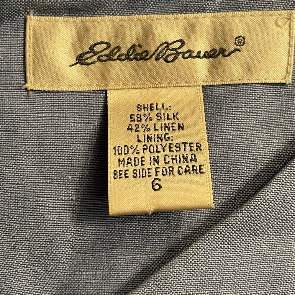 Eddie Bauer Dresd Silk Linen Sheath Short Shift Women's Size 6 EUC‎ - Picture 7 of 13